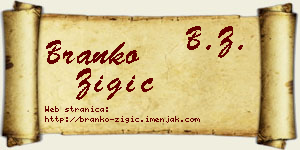 Branko Žigić vizit kartica